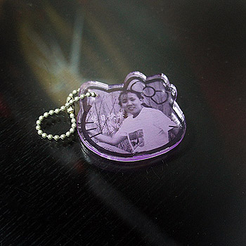 紫色壓克力凱蒂造型鑰匙圈